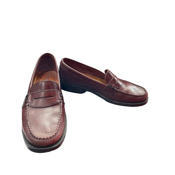 Bass Katherine Weejuns Burgundy Woman's Slip-On Loafers Size 7.5M SKU 8862 - Picture 1 of 14